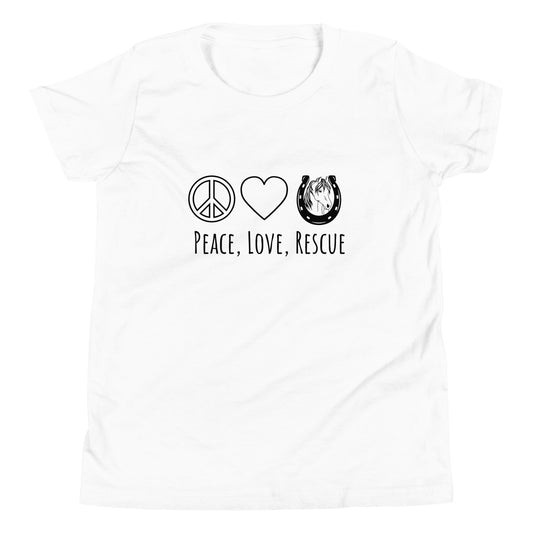 Peace, Love, Rescue - Youth tee