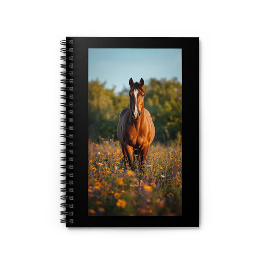 Wildflower Horse Spiral Notebook - Ruled Line