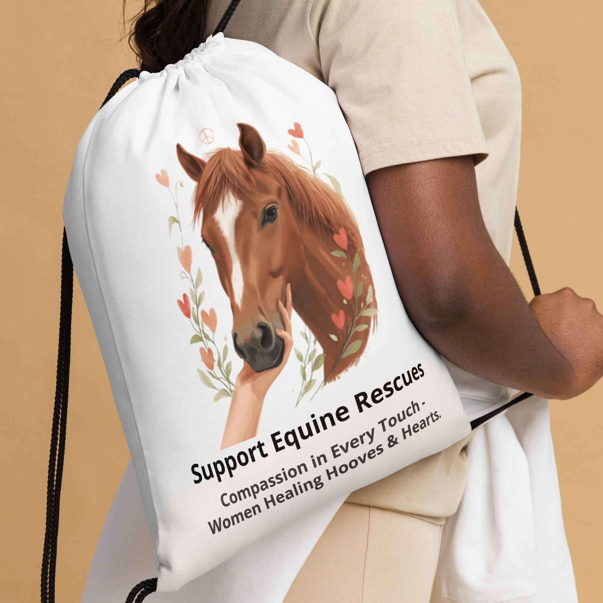 Supporting Equine Rescue Drawstring bags