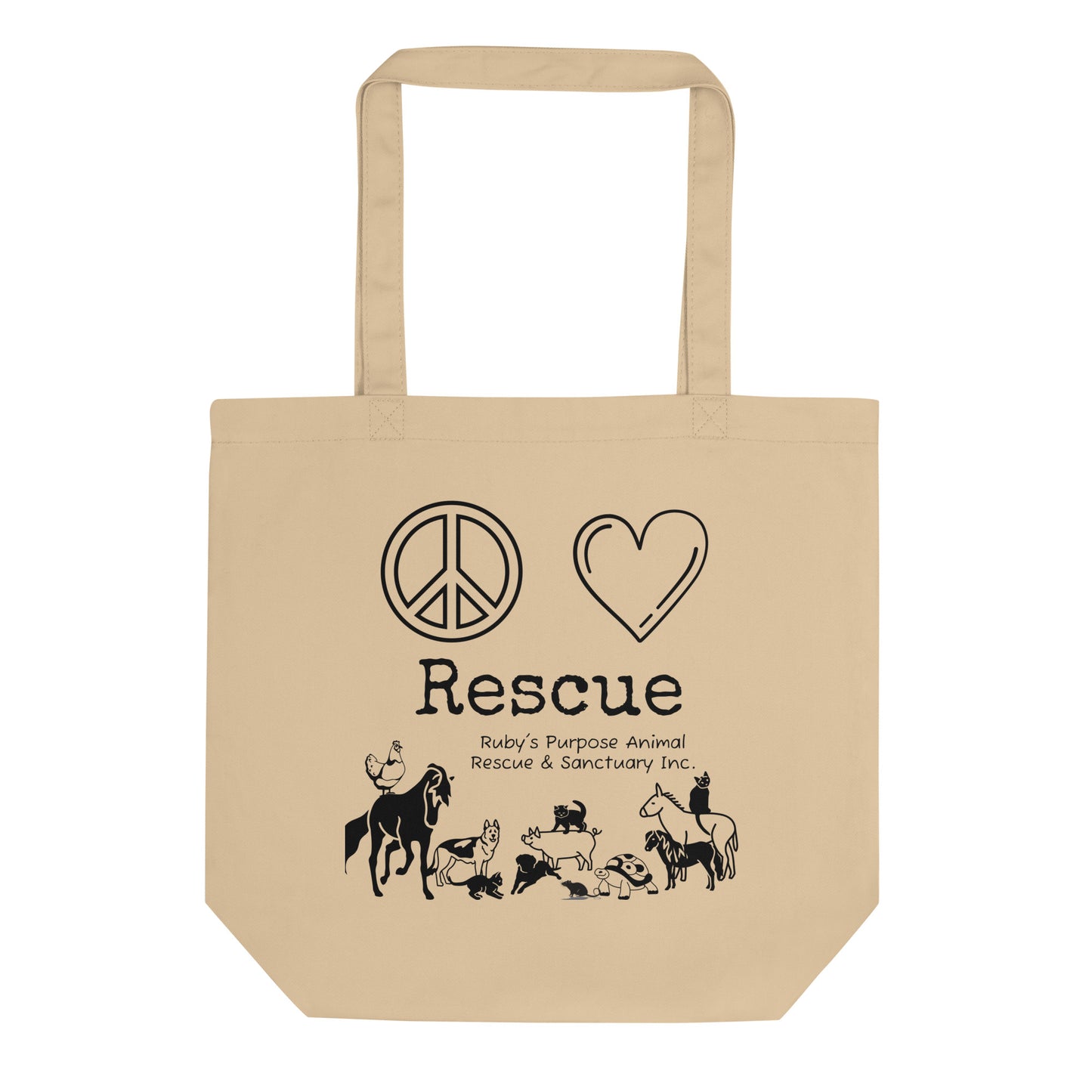 Peace, Love, Rescue - Ruby's Purpose - Eco Tote Bag