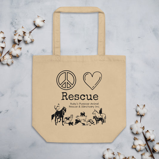 Peace, Love, Rescue - Ruby's Purpose - Eco Tote Bag