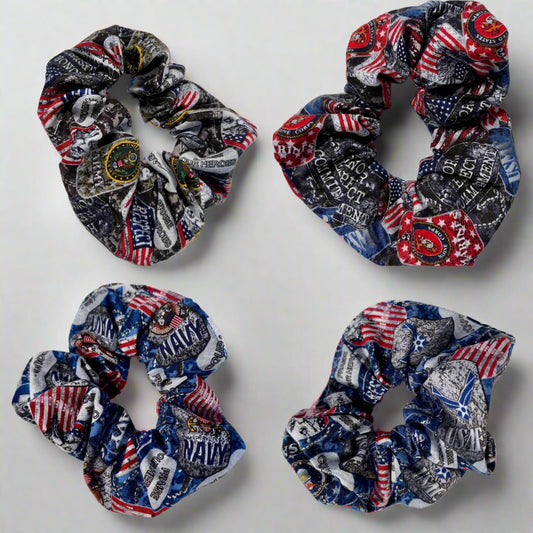 Patriotic and Military Branch Scrunchies