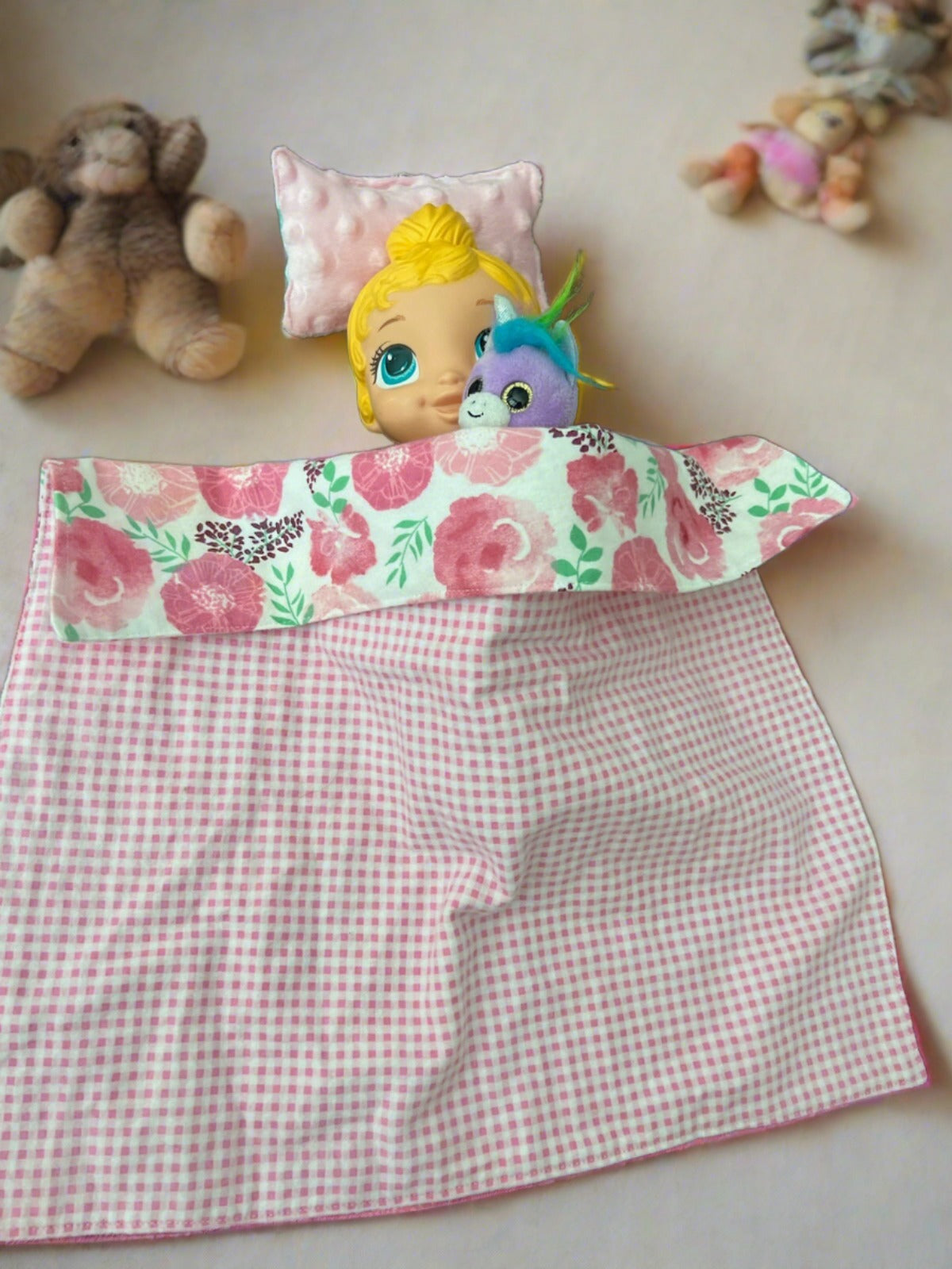 Handmade Doll Blankets & Doll Sized Pillows