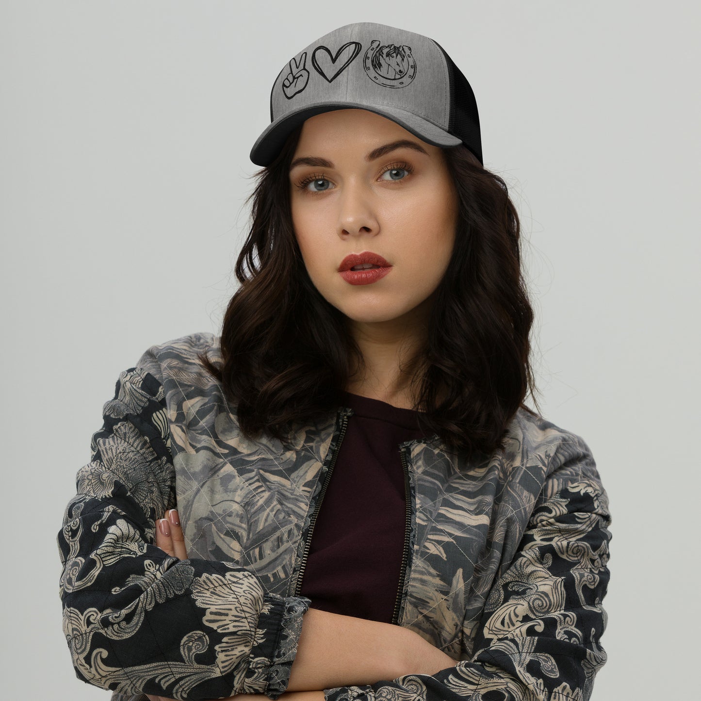 Peace, Love, Horses - Trucker Cap