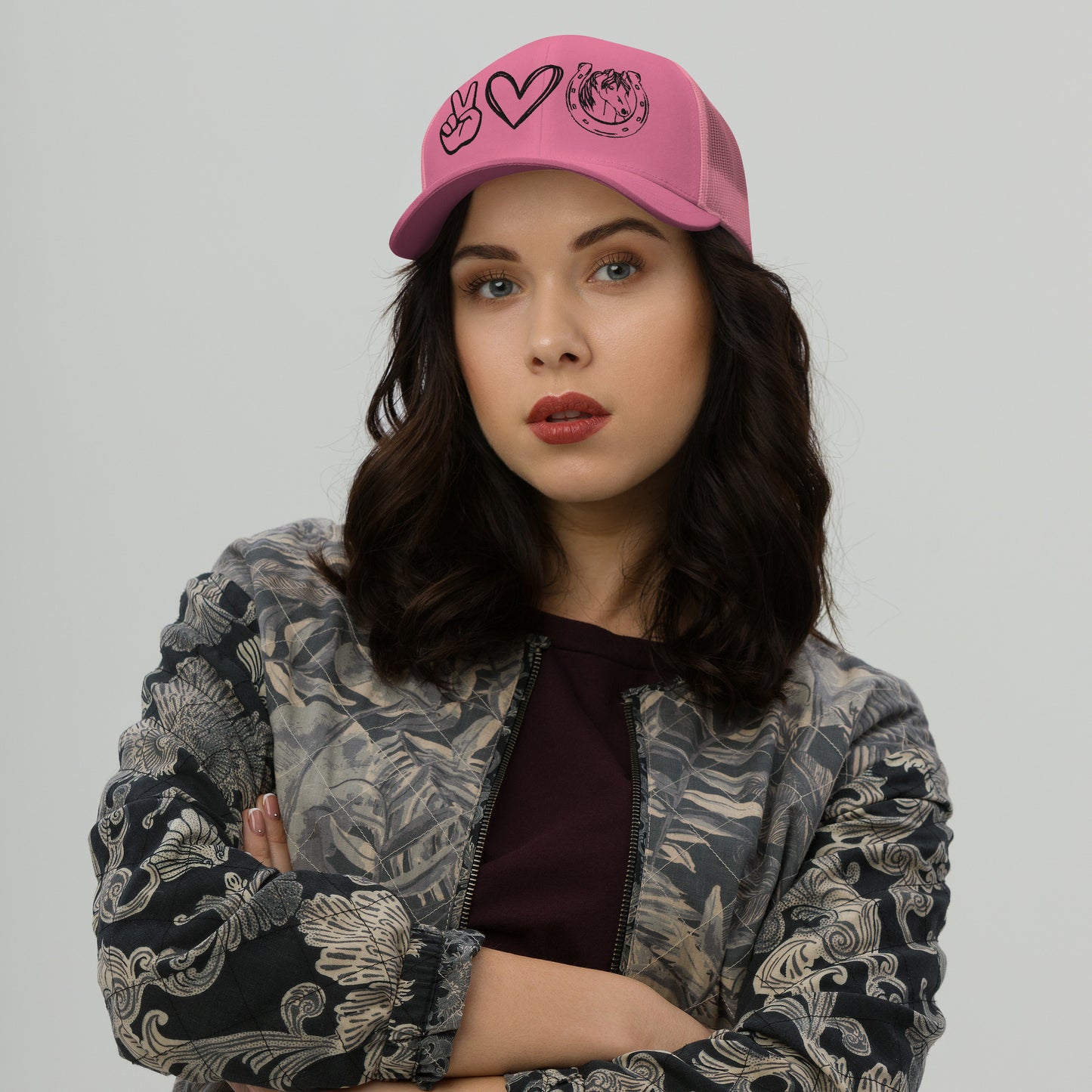 Peace, Love, Horses - Trucker Cap