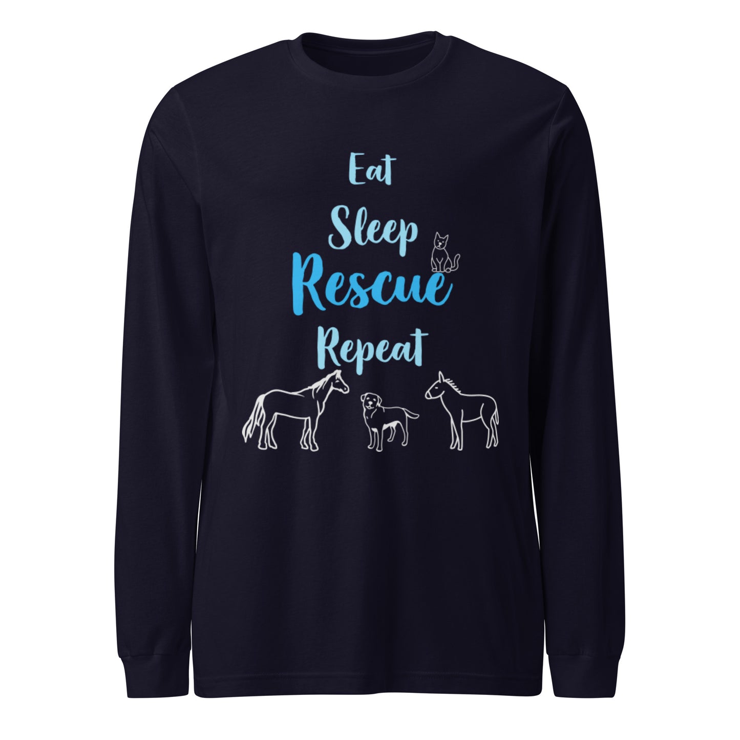 Eat, Sleep, Rescue, Repeat Unisex Long Sleeve Tee