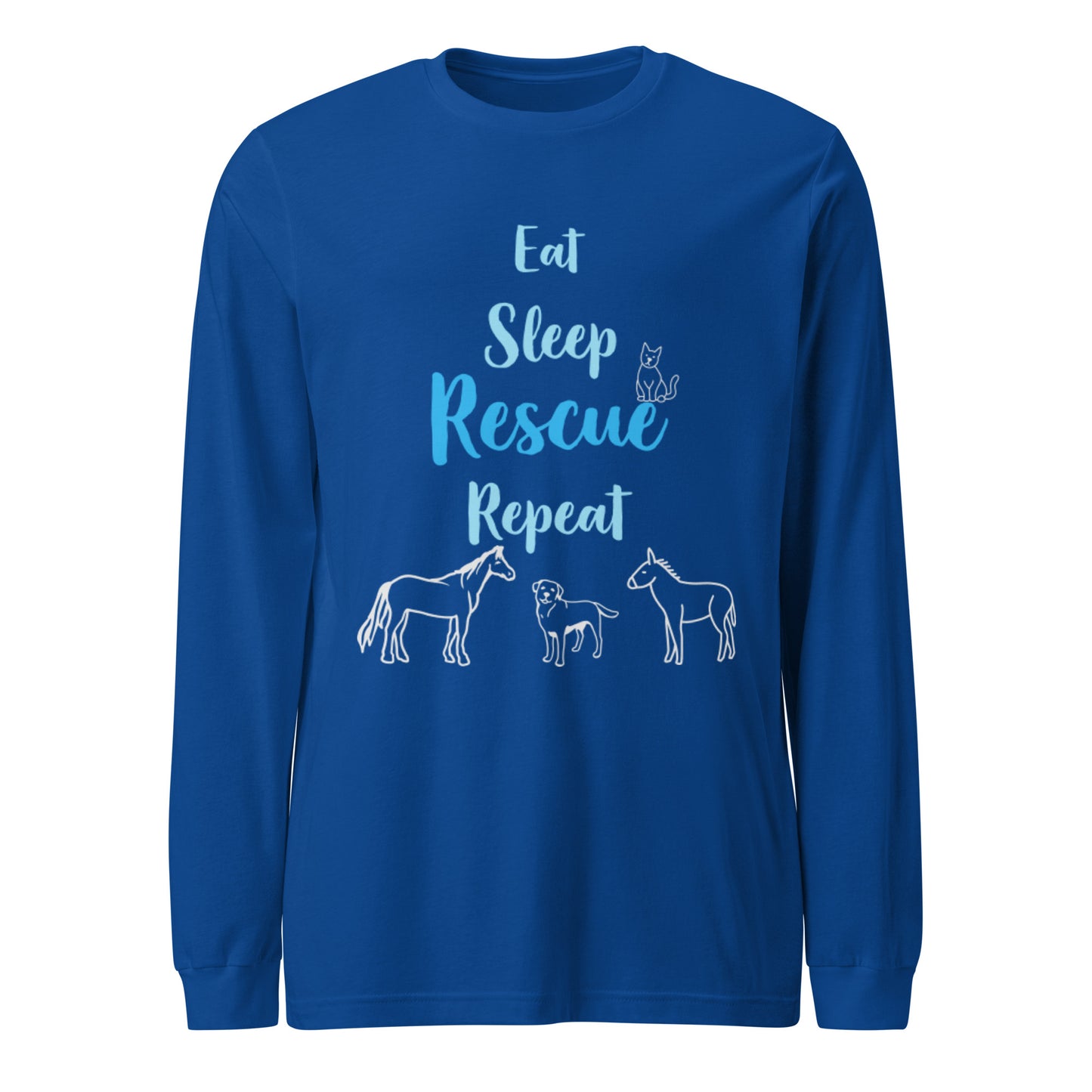 Eat, Sleep, Rescue, Repeat Unisex Long Sleeve Tee