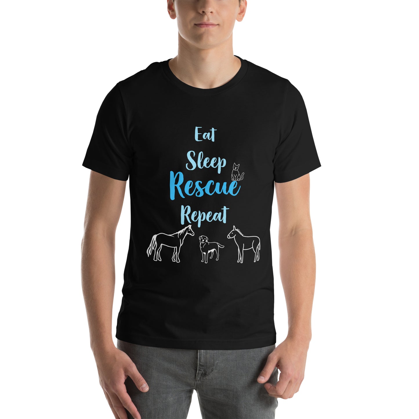 Eat, Sleep, Rescue, Repeat Unisex t-shirt