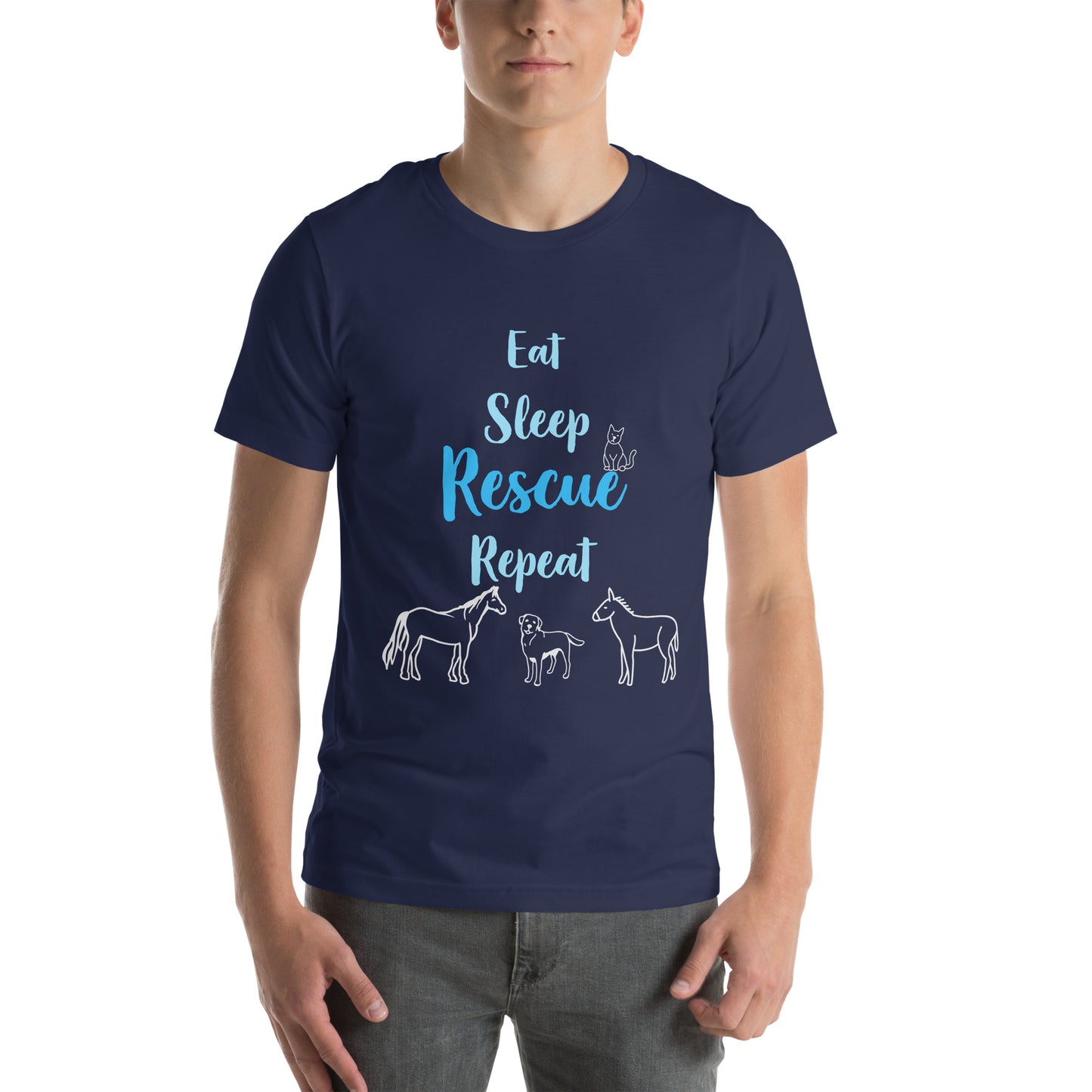 Eat, Sleep, Rescue, Repeat Unisex t-shirt