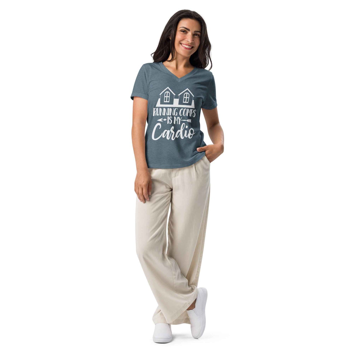 Running Comps is My Cardio (Realtor) - Women’s relaxed v-neck t-shirt