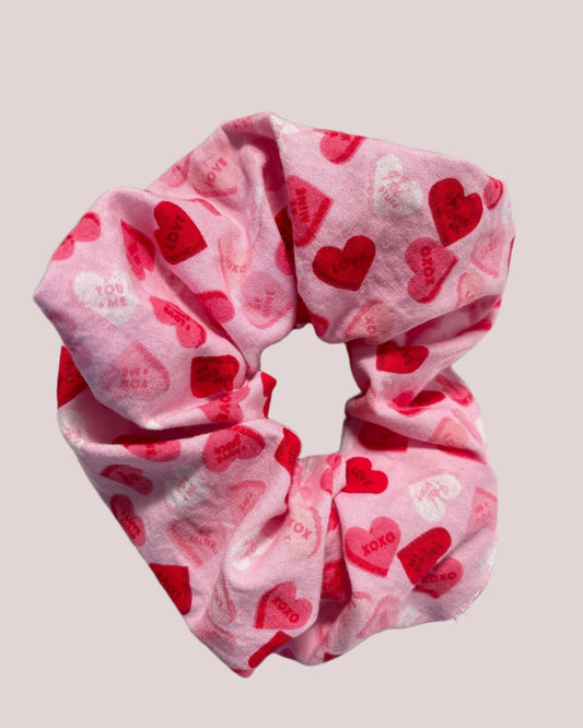 Valentines Day Scrunchies - Hearts - Pride Hearts - Pink Hearts - Red & White Scrunchies - Handmade - Large Scrunchie - Sew Many Things & More