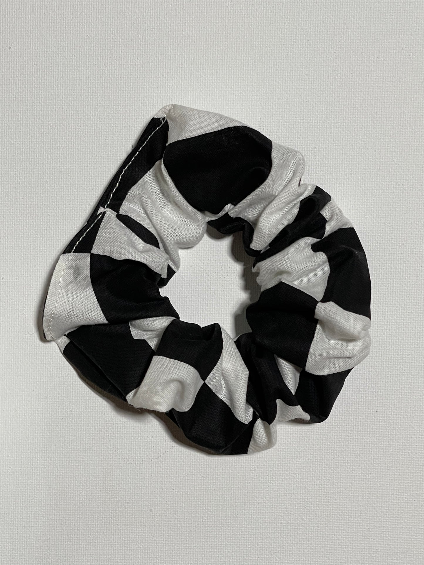 Black and White Checkered Scrunchies - Sew Many Things & More