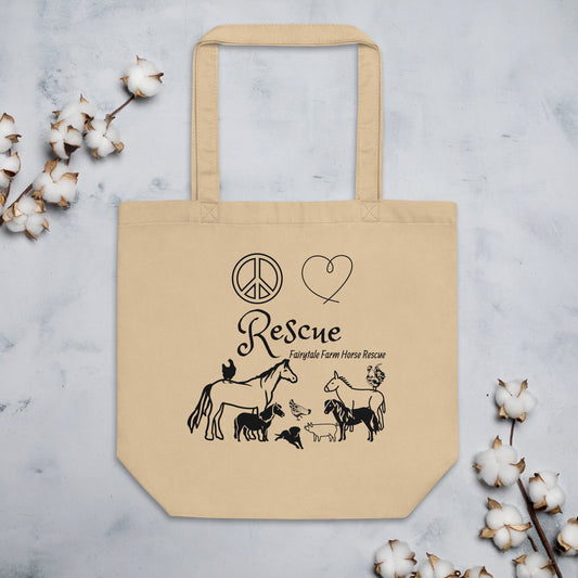 Peace, Love, Rescue - Fairytale Farm Horse Rescue - Eco Tote Bag