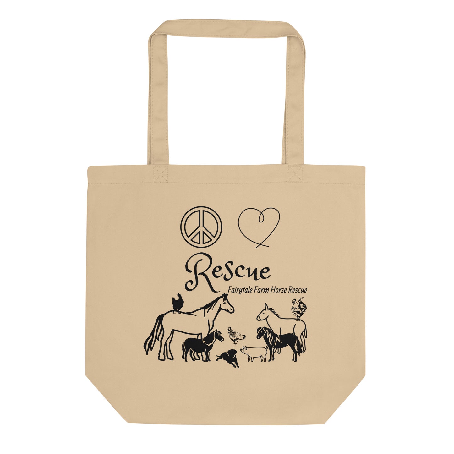 Peace, Love, Rescue - Fairytale Farm Horse Rescue - Eco Tote Bag